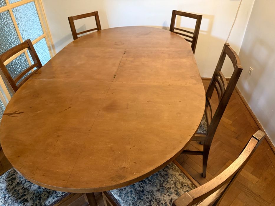 Masa de sufragerie cu 6 scaune (pret redus)