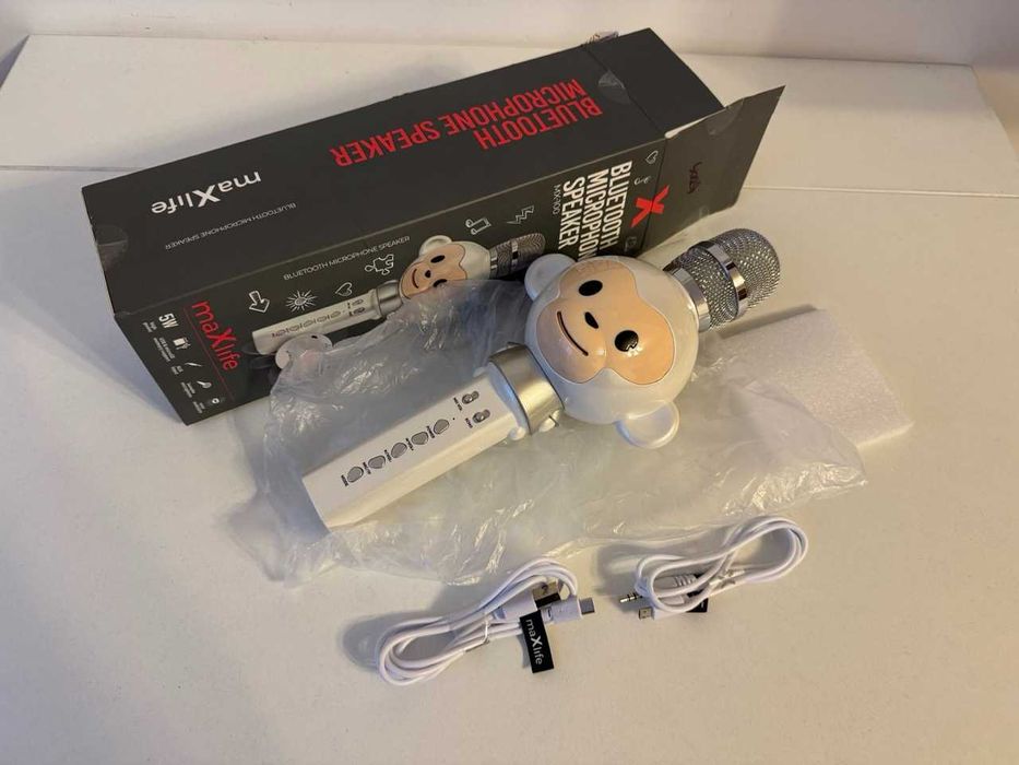 Microfon cu Bluetooth MaxLife Animal MX-100, 5W, alb, 8 ore autonomie