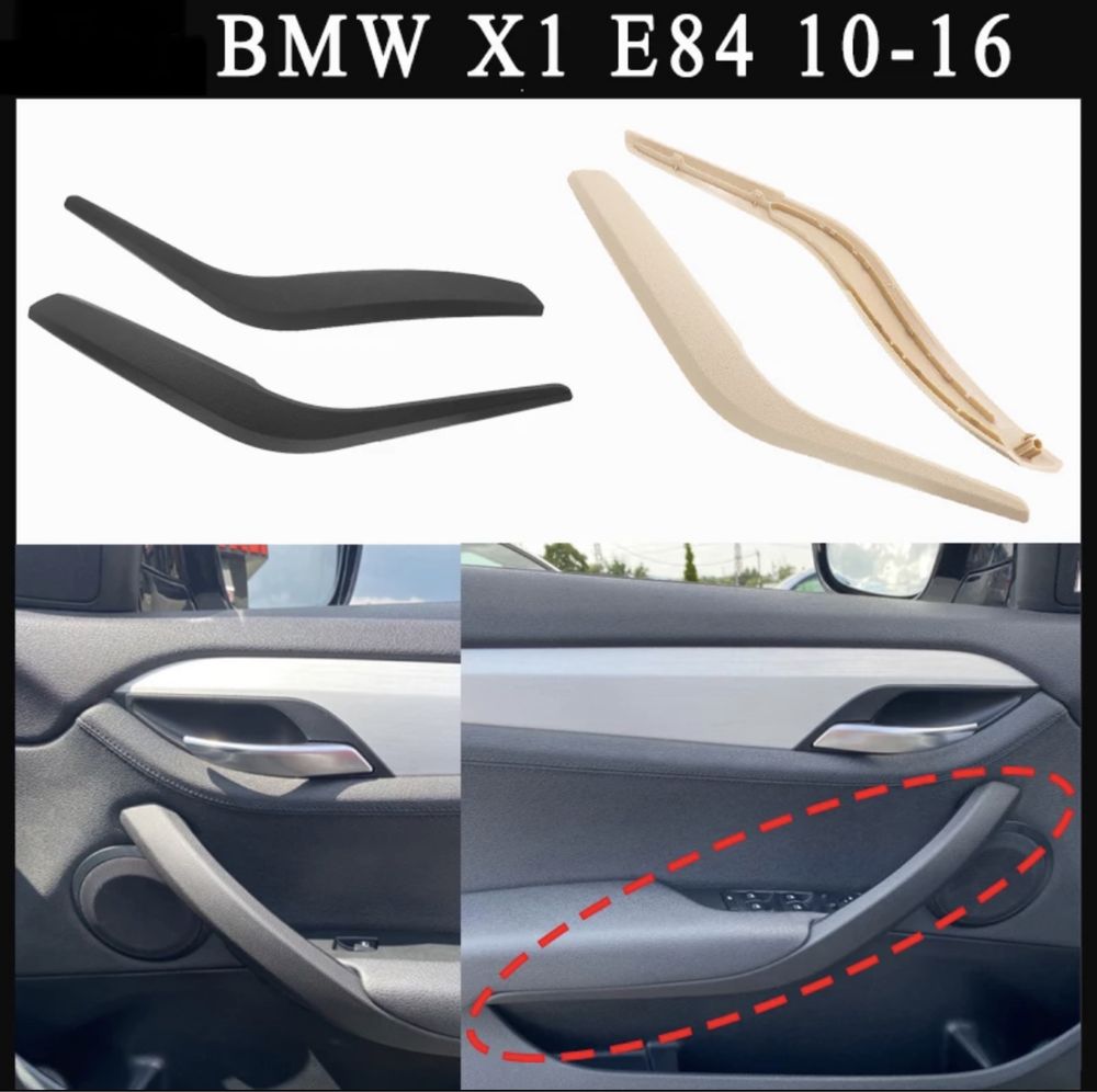 Set 4 Manere interior Trim usa crem bej negru sofer pasager Bmw X1 E84