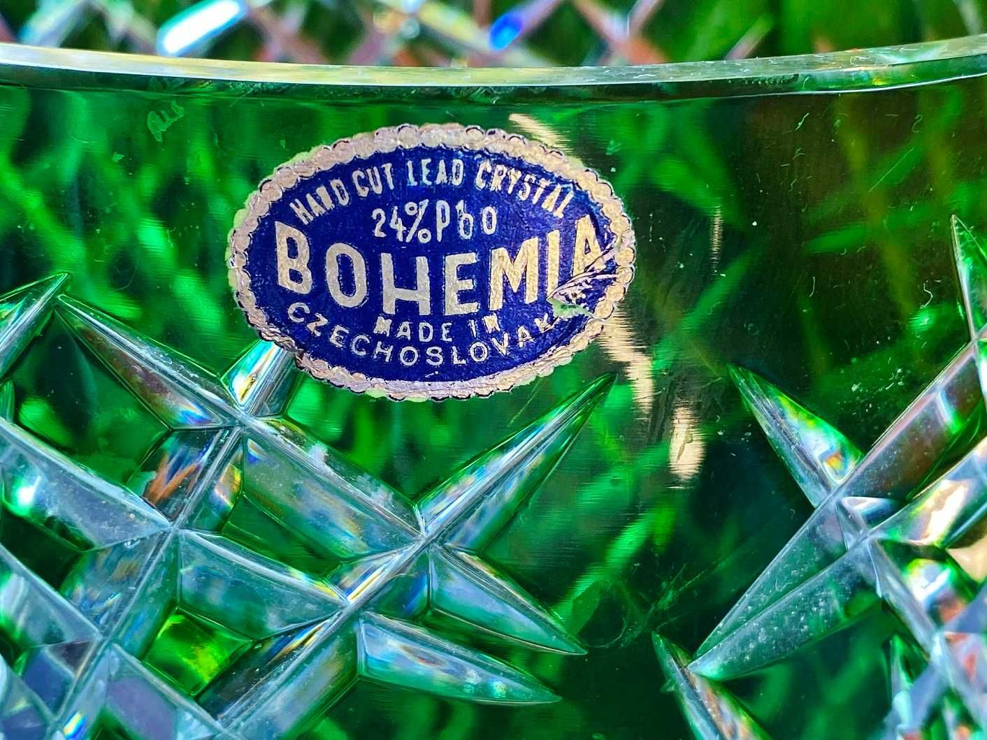 Класически Винтидж к-кт BOHEMIA от Зелен кристал от Чехословакия
