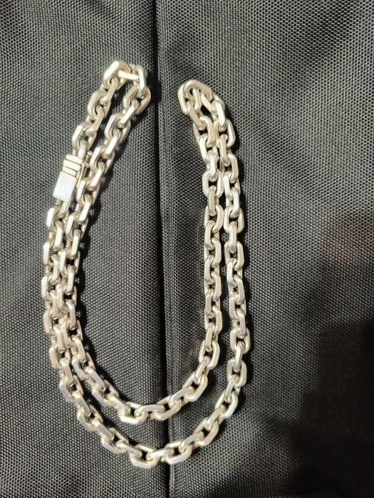 Цепь серебро якорное плетение