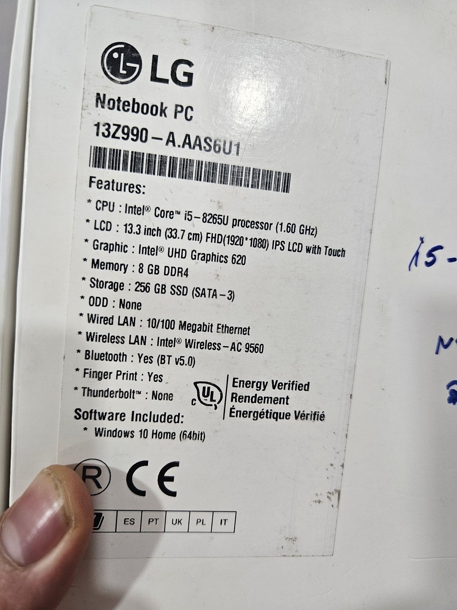 LG gram Noutbuk core i5 sensor