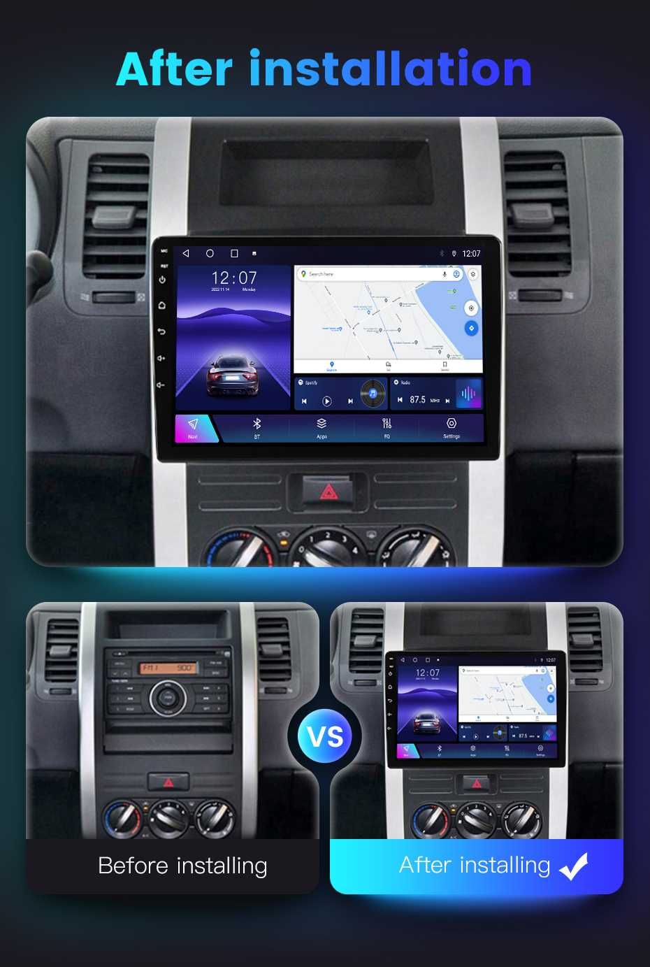 Navigatie Android 13 Nissan X- Trail T 31 2007 1/8 Gb  CarPlay +CAMERA