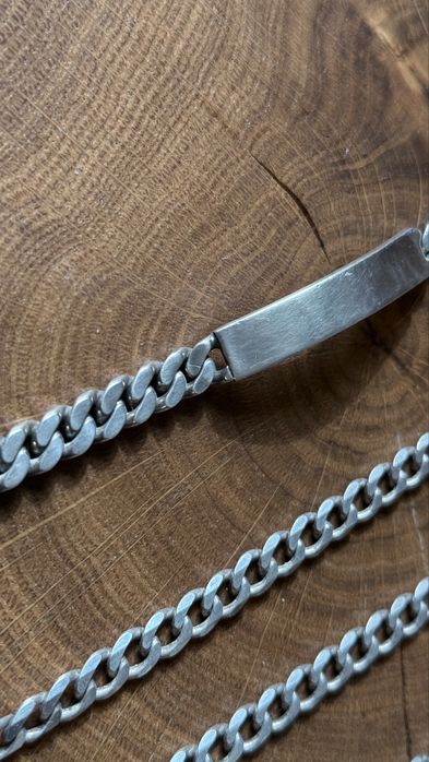 lant si bratara barbatesti model cuban din argint 925