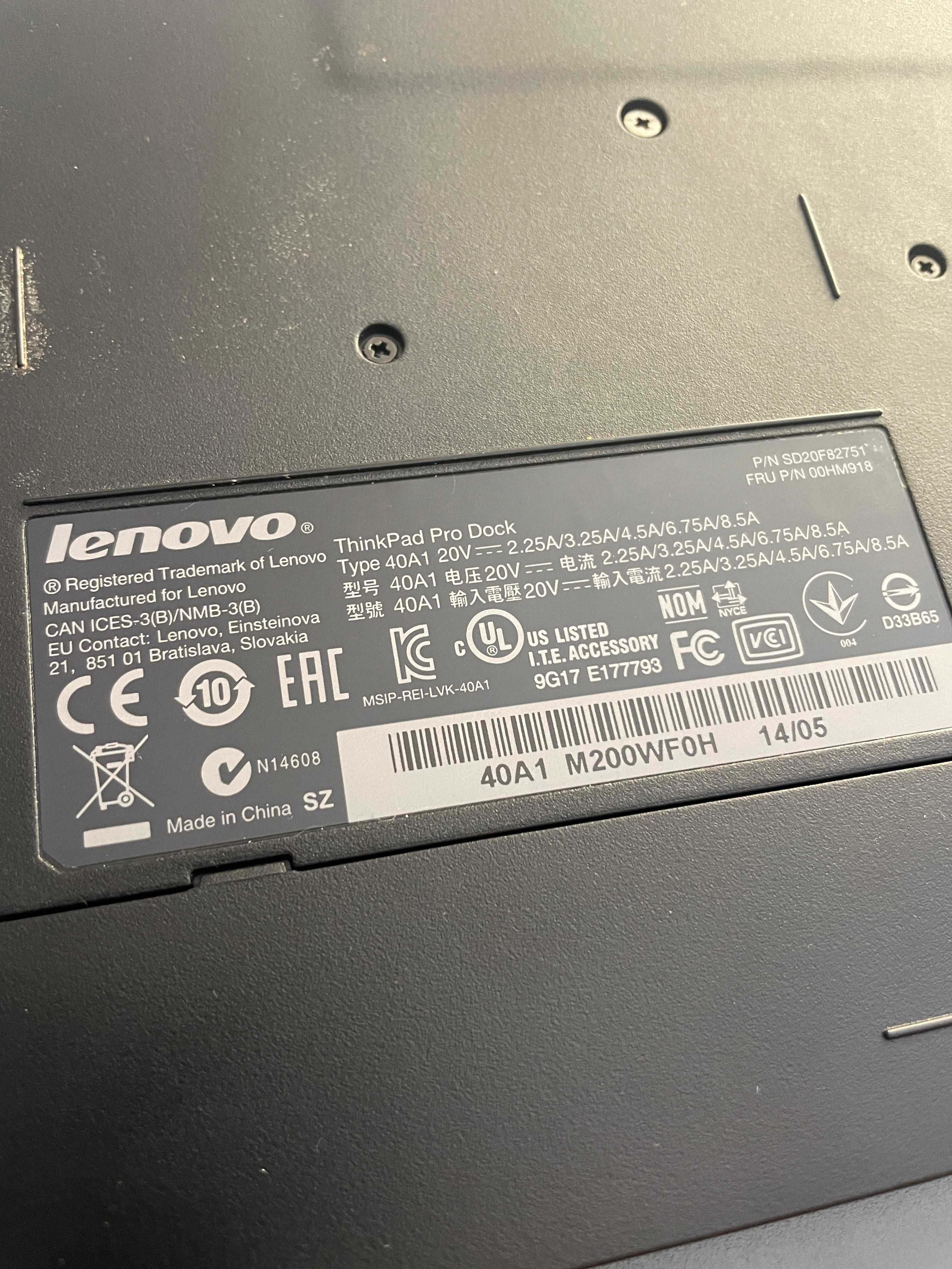 Lenovo thnkpad pro docking station 40A1 20V 8.5A putin folosit