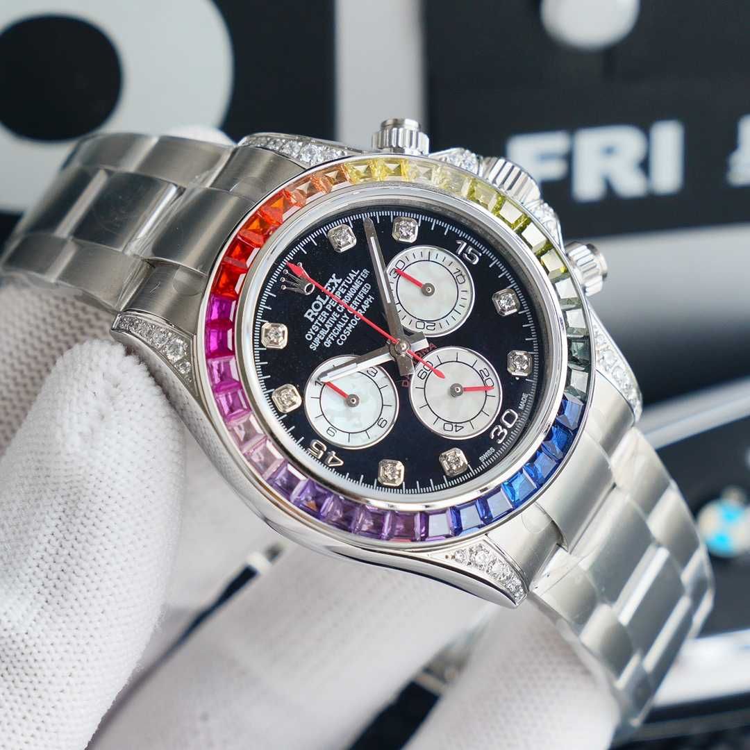 Mъжки часовник Rolex Daytona Cosmograph Rainbow Silver