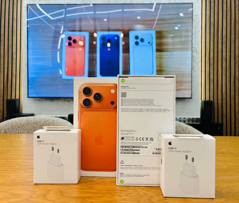 Нови iPhone 17 Pro 512GB Orange Подарък Кейс и 20w power Adapter