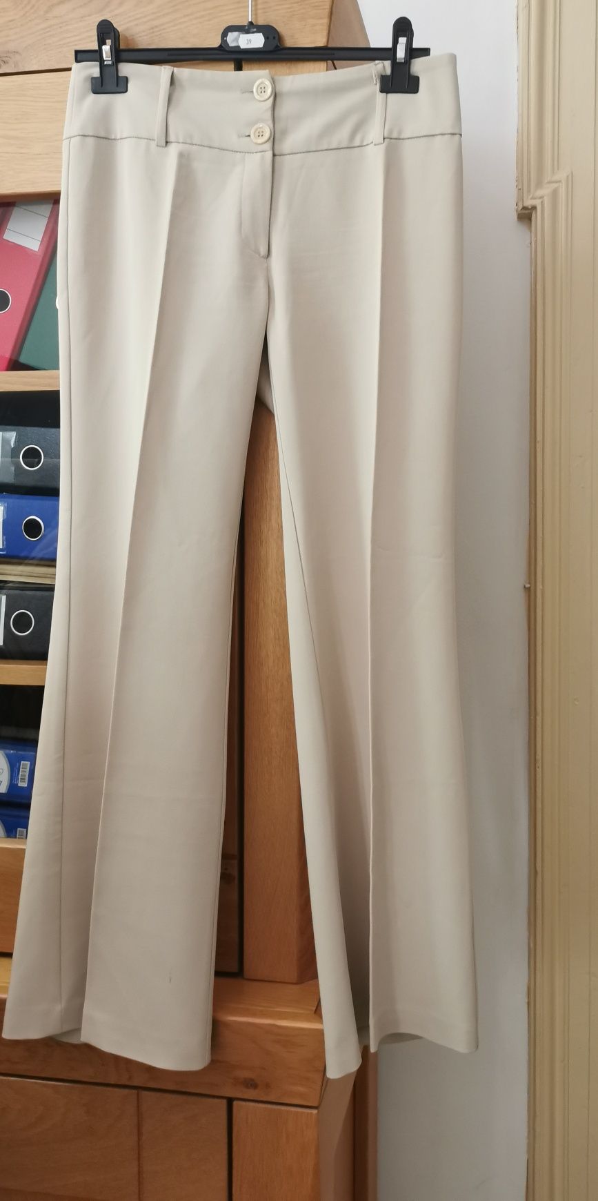 Pantaloni office culoare bej