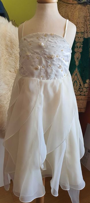 Rochita alba pentru fete eleganta varsta 6-7 ani Couche Tot