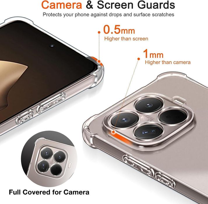 Прозрачен силиконов удароустойчив кейс за xiaomi 15t pro