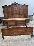 Dormitor stil Baroc Piemontez din lemn masiv sculptat Nuc