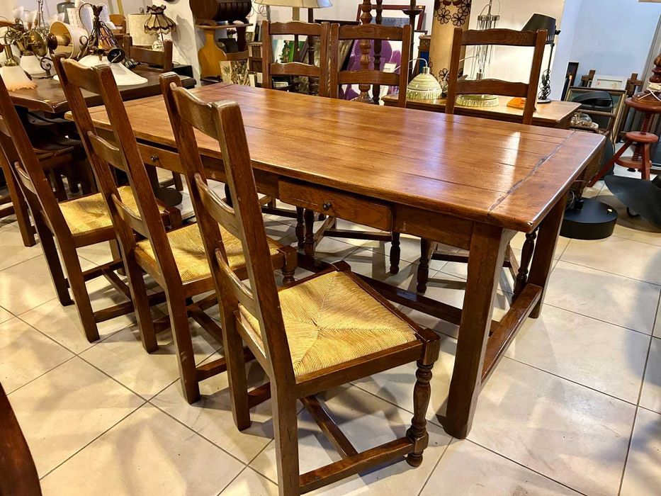 Масивна Дъбова маса + 6 стола Холандия