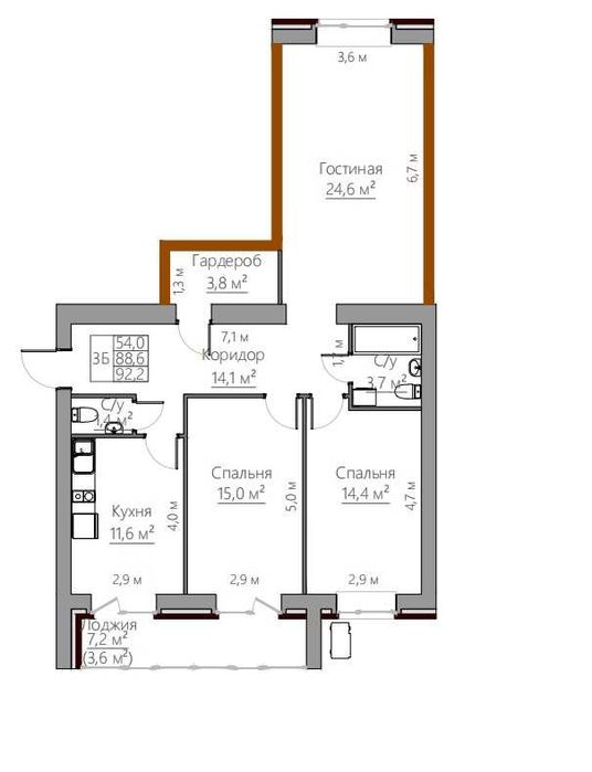 3-х комн кв в НОВОМ доме
