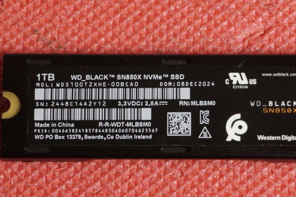 1 TB Диск NVME SSD Western Digital SN850X pcie Gen 4 : 7300 / 6300 mbs