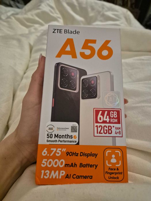 Смартфон НОВ черен ZTE Blade A56