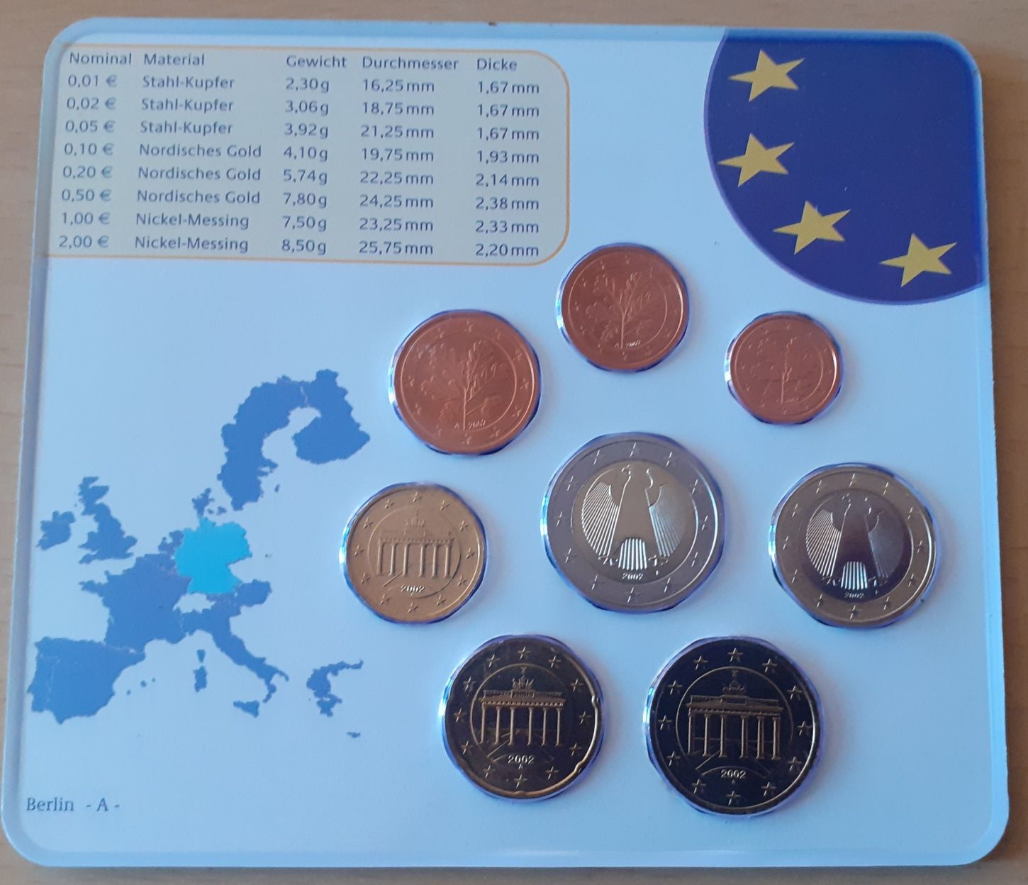 Set colecție Germania/Luxemburg 2002/2003Euro monede necirculate,2002