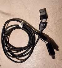 Cablu multifuncțional USB-C/USB-A + micro USB/USB-C
