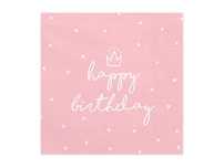 Розови салфетки "Happy Birthday"