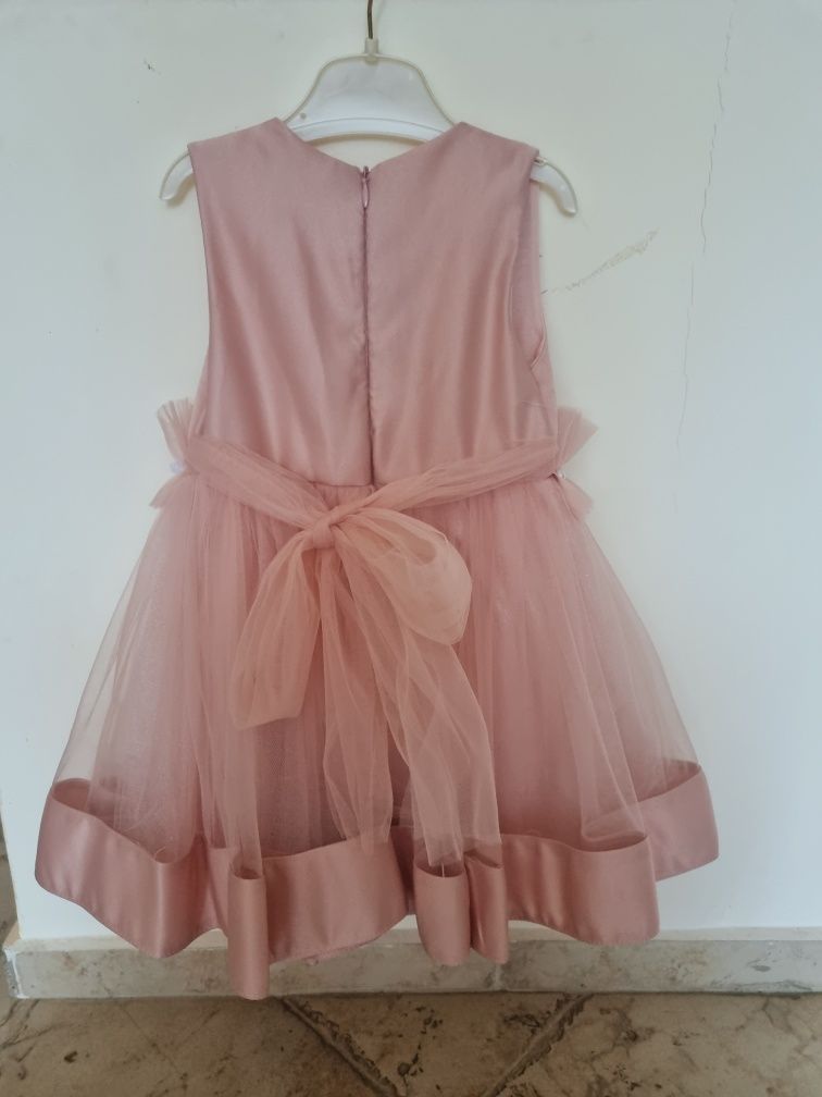 Детска розова официална рокля - 2г