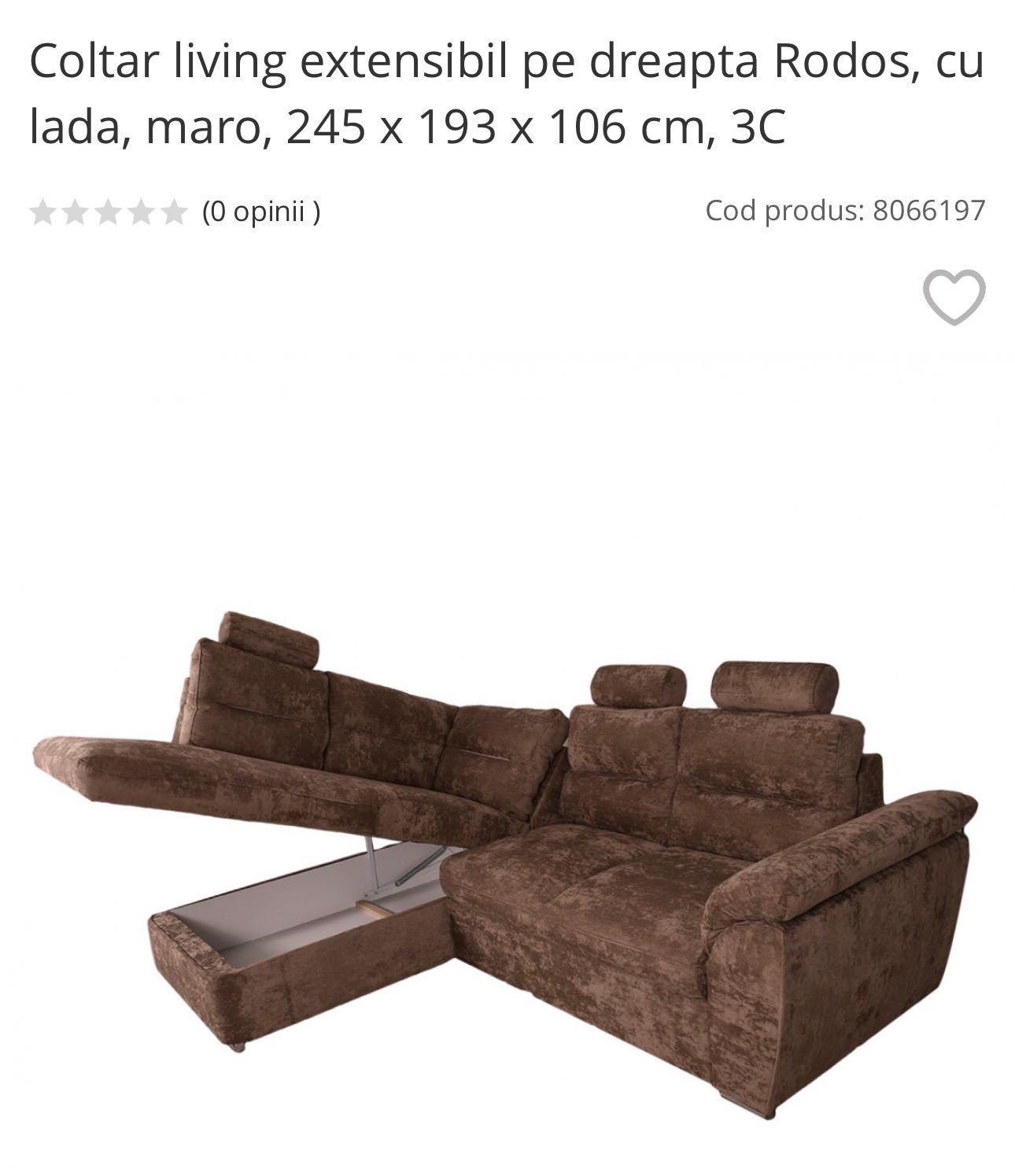 Canapea extensibila Rodos 245 x 193 x 106 cm, 3C