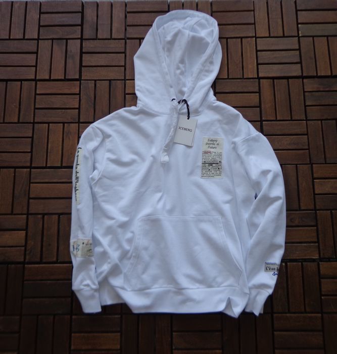 Мъжки суичър Iceberg White Relaxed Fit Cotton Hoodie