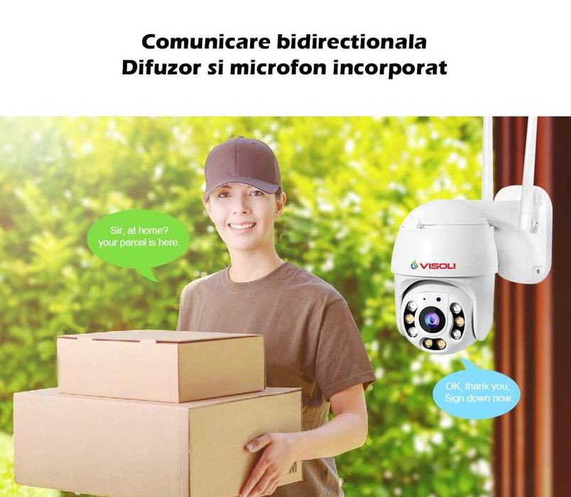 Camera de supraveghere WIFI Visoli® QW25-5, 5MP Lentile Sony, Exterior