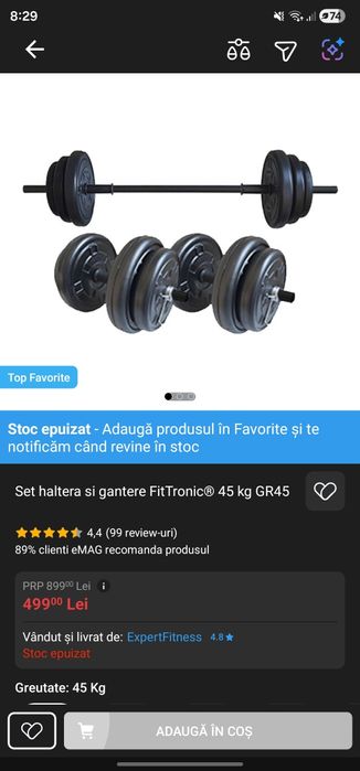 Gantere FitTronic 45kg - ca noi