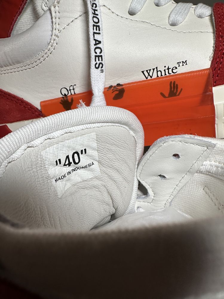 Off-White Vulcanized High-Top “White-Red” - 40