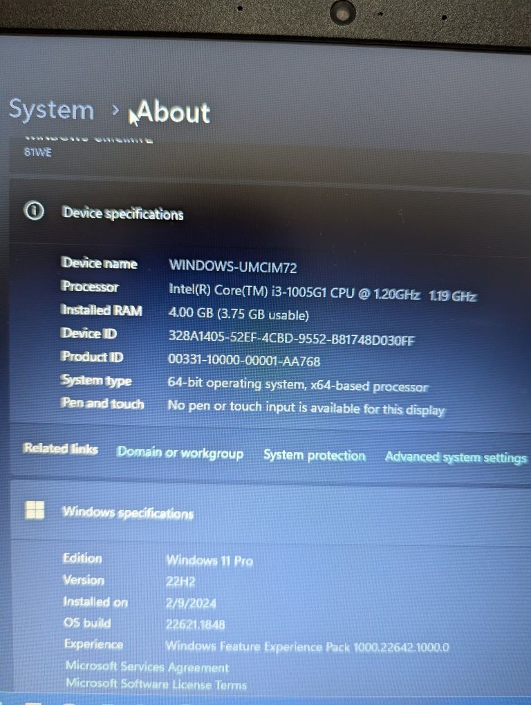 Lenovo IdeaPad 3, core i3