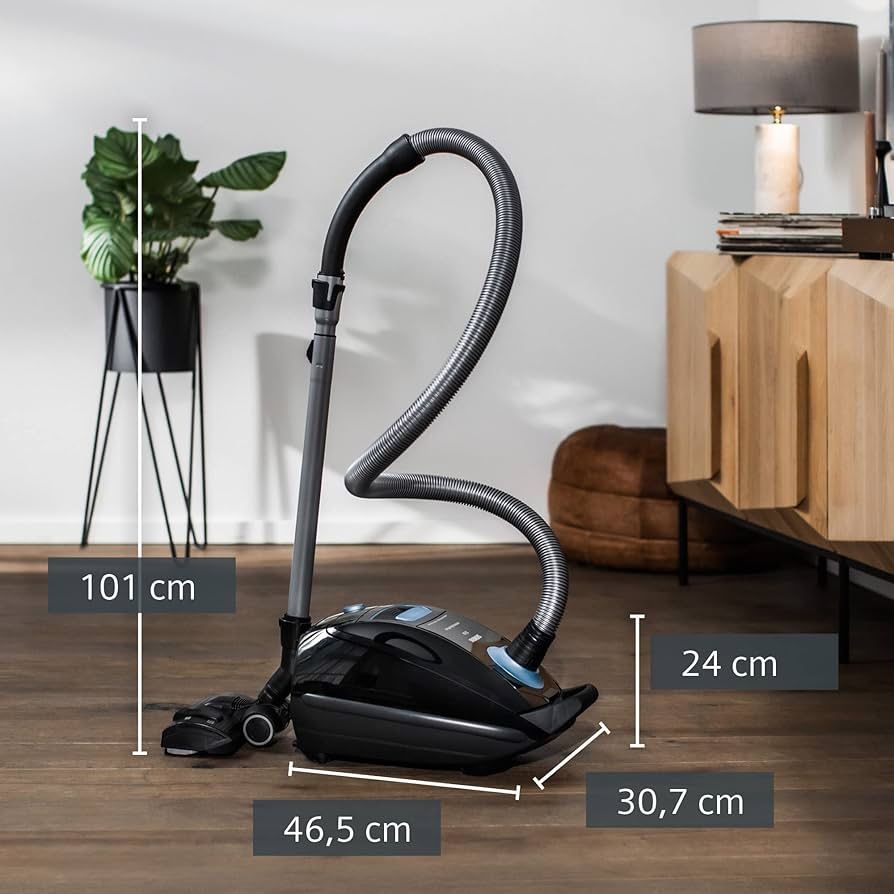 Прахосмукачка с торба Siemens VSQ5X1230, 850 W, 4.5 l Черна