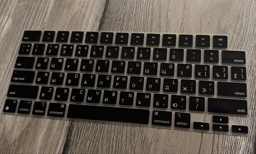 Накладка кириллица на клавиатуру для apple MacBook