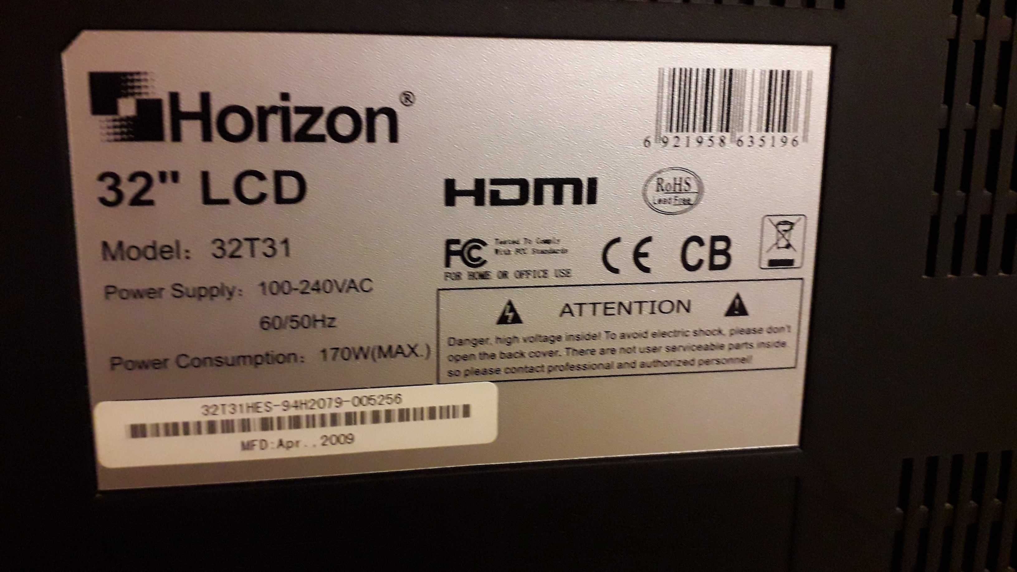Televizor LCD Horizon, 81cm, model 32T31,  HD cu telecomanda originala