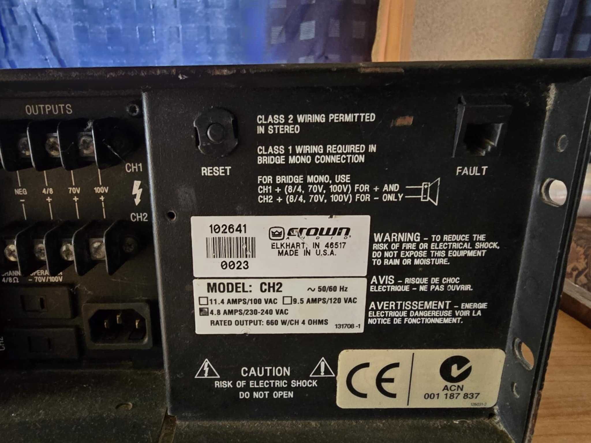 Усилвател Crown Ch2 AMPLIFIER