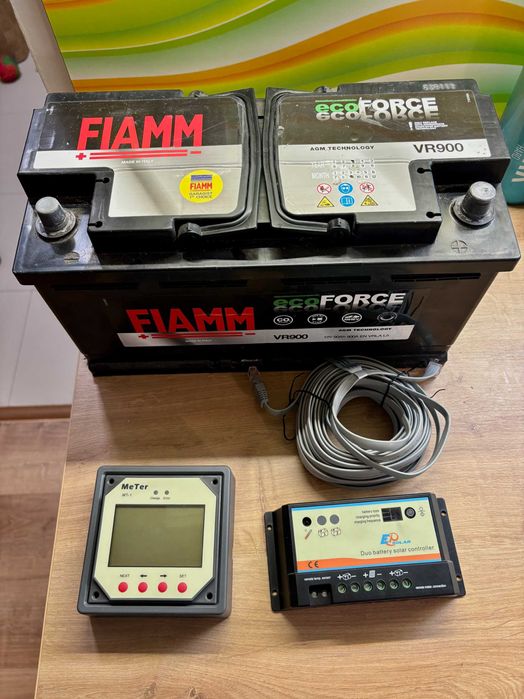 AGM акумулатор FIAMM 90Ah Ecoforce AGM и солар контролер DUO