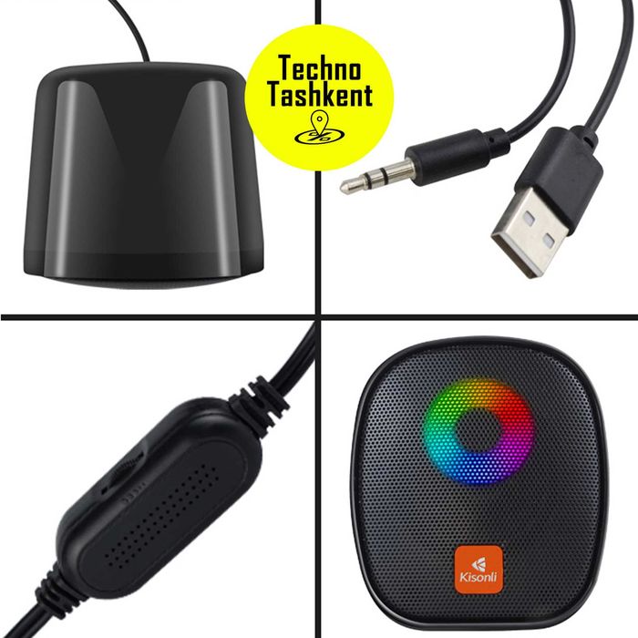Kомпьютерные колонки Kisonli X11, RGB, стерео (Dostavka Bor)