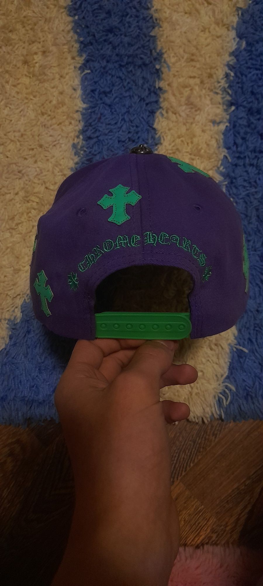 Chrome Hearts Purple / Green CH Logo Baseball Snapback Hat