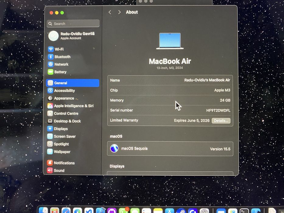 Macbook Air M3 13” 24GB RAM 512GB SSD
