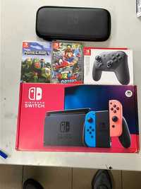 Nintendo Switch HAD Red/Blue Joy-Con + 2 игри