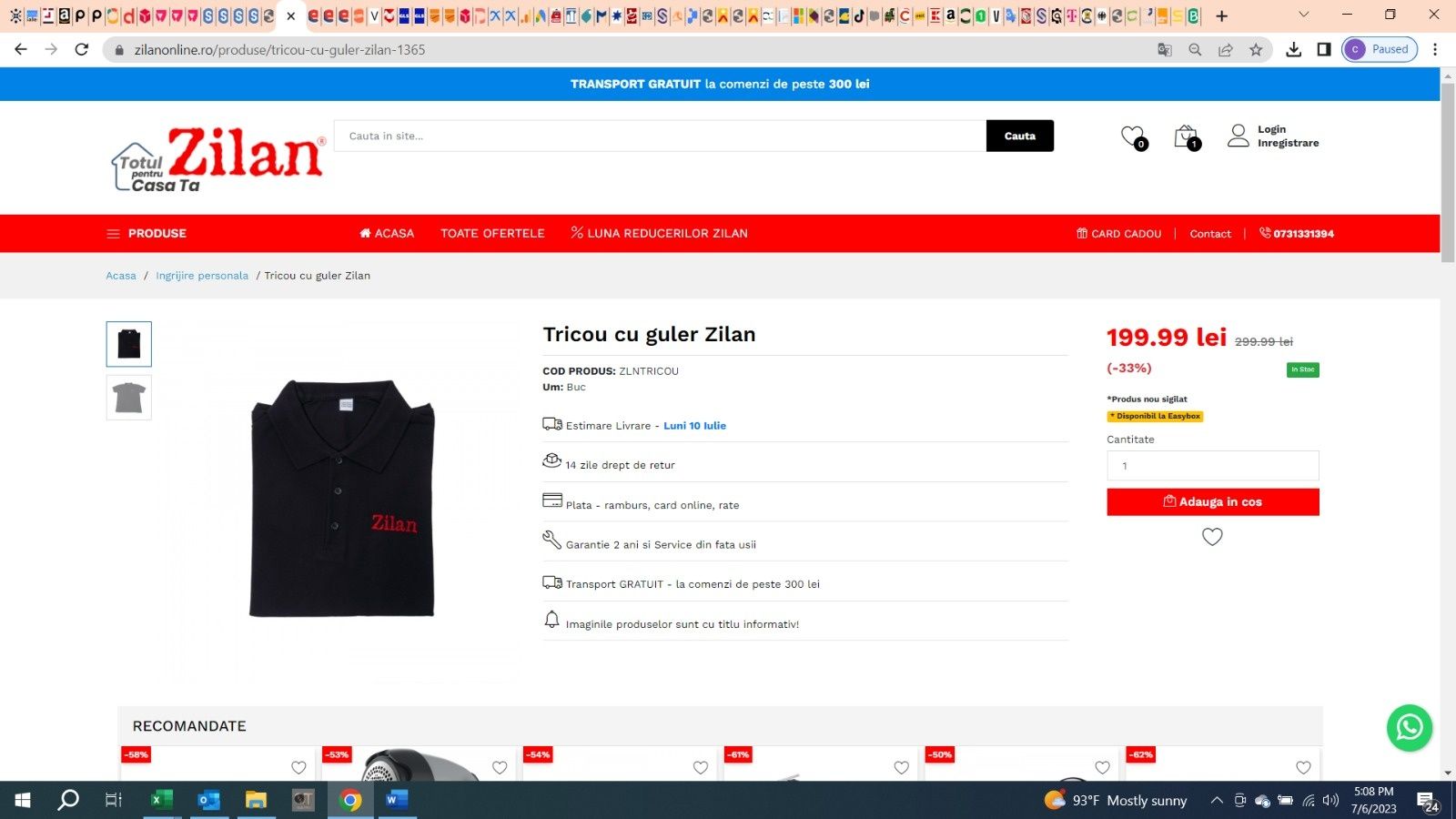 Tricou "zilan" tip polo nou