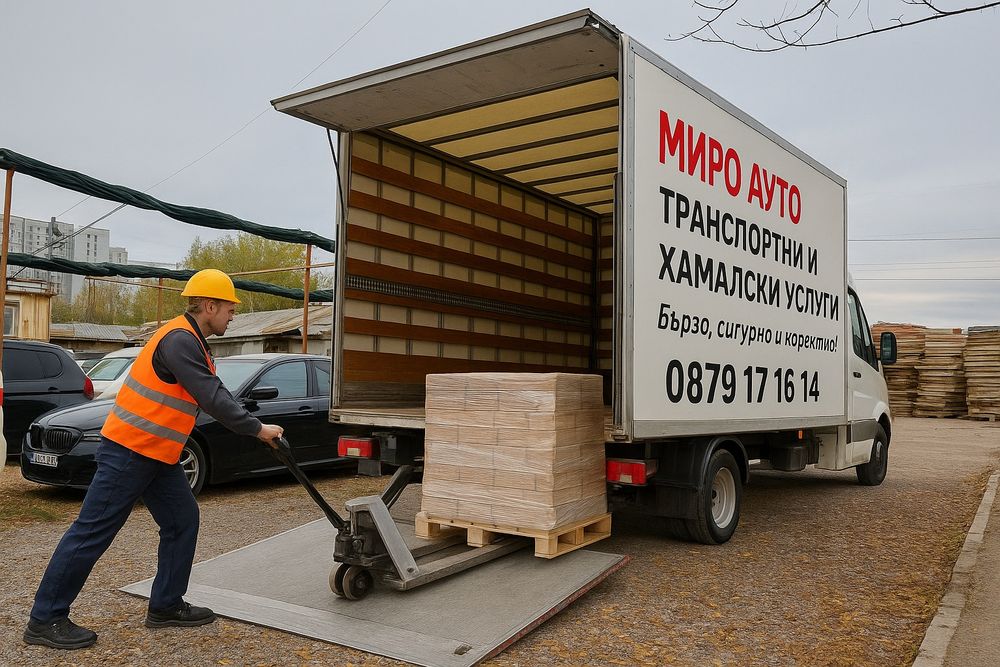 Транспортни и Хамалски услуги с затворен бус с падащ борд