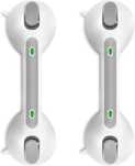 Set 2 manere cu ventuza Newthinking, cu indicator, alb/gri