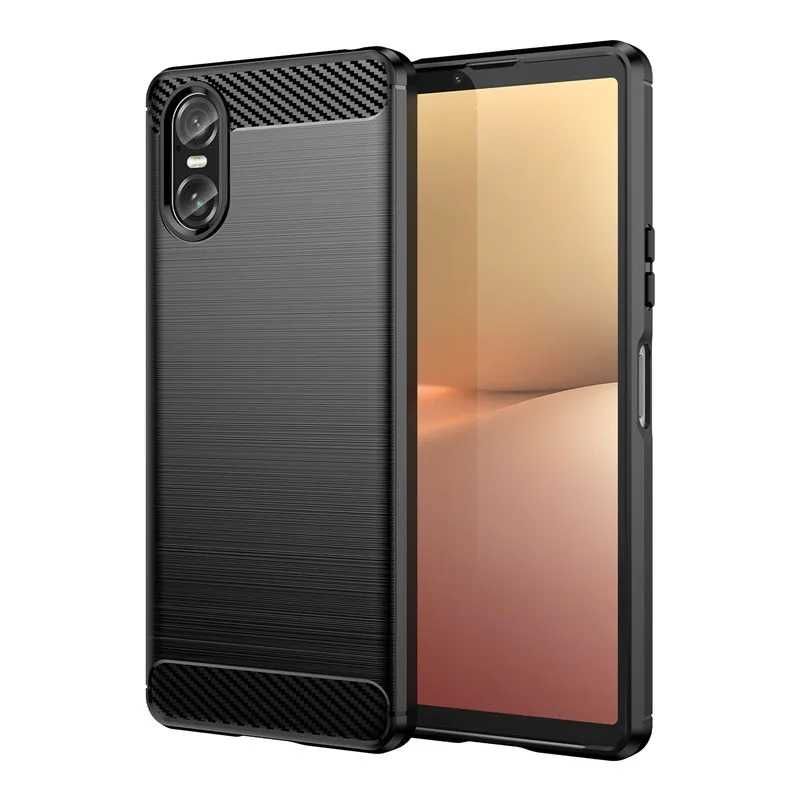 Sony Xperia 1 VI / 10 VI / 10V 5V 1V - Удароустойчив Кейс Гръб CARBON