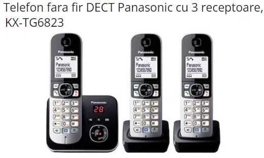 Set 3 telefoane DECT PANASONIC KX-TG6823