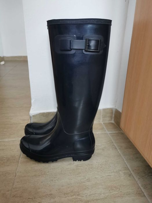 Cizme cauciuc, 37, lungi, elegante bleumarin