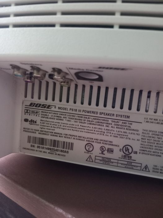 Bose Lifestyle AV 18 & PS 18 III Bass