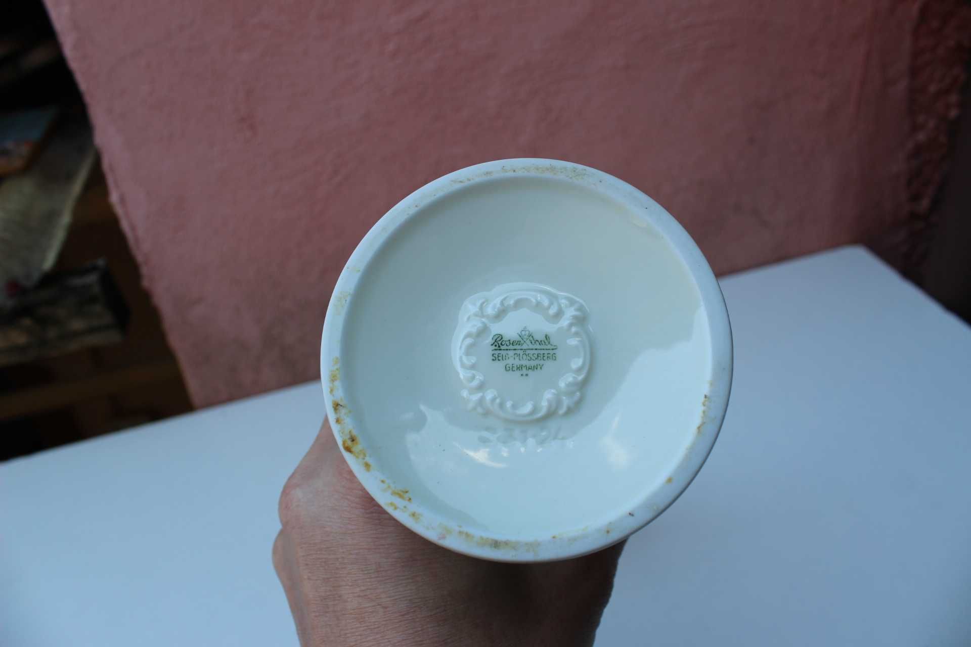 Vas flori portelan colectie ROSENTHAL Ivory Selb Plossberg Yellow Rose
