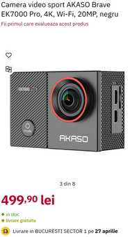 Camera video sport AKASO Brave EK7000 Pro, 4K, Wi-Fi, 20MP, negru