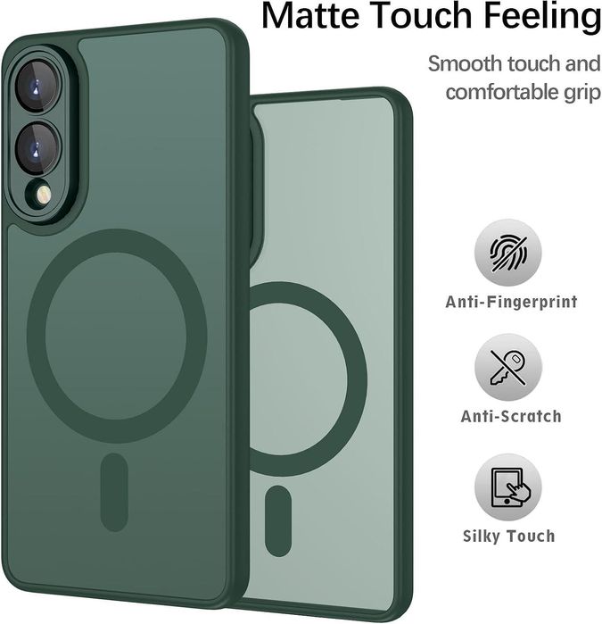 Матов magsafe кейс за samsung galaxy s25 edge - зелен