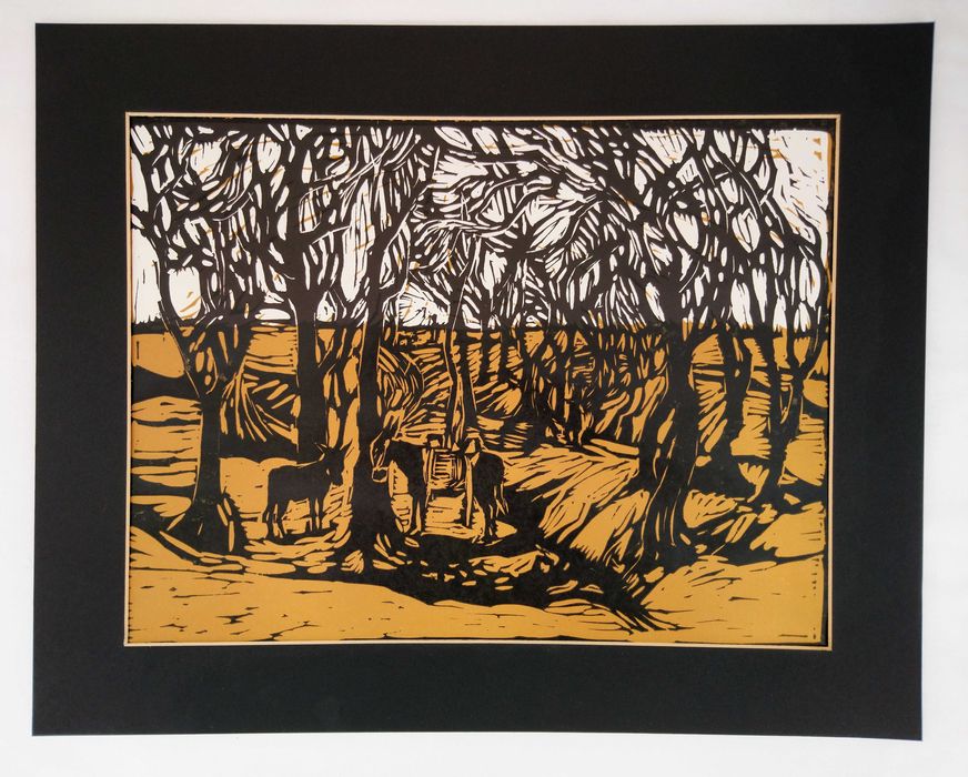 Set tablou print artistic plus suport luminare