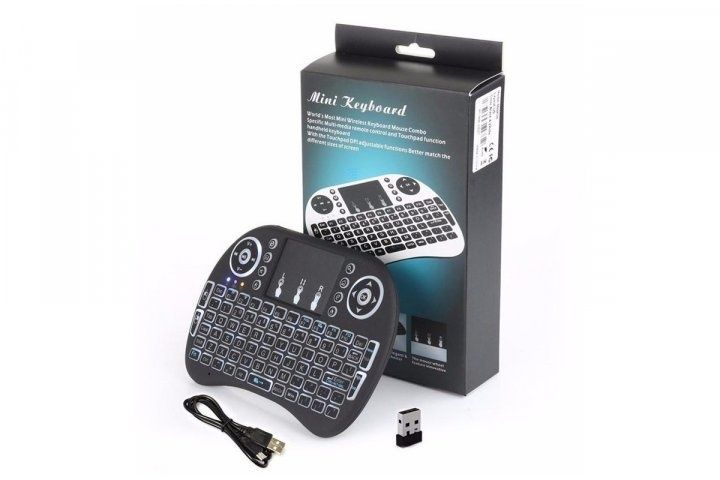 Беспроводная клавиатура Mini Keyboard Backlit с тачпадом и...